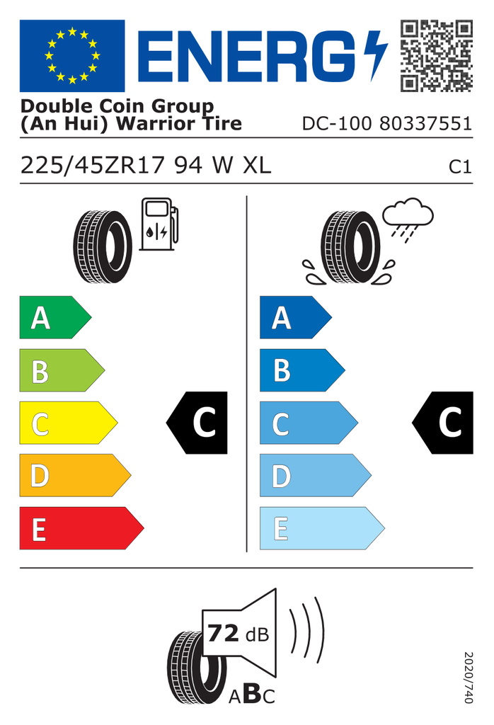 EU Tyre Label 464909